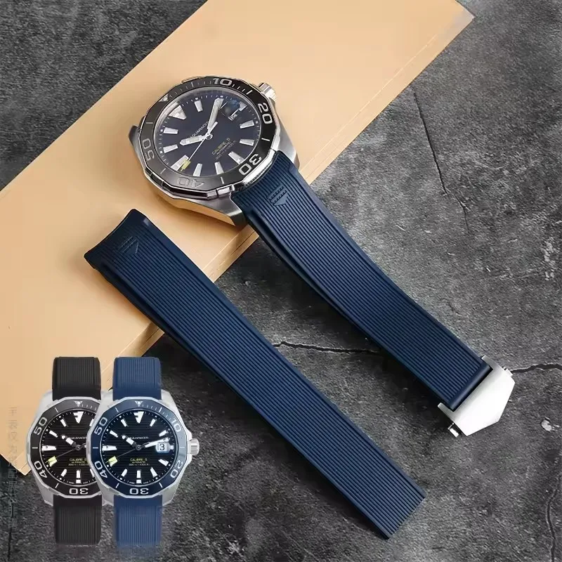 

Высококачественные резиновые ремешки для часов TAG Watch Heuer Aquaracer 300 500, ремешок для дайвинга, спортивный силиконовый браслет 22 мм