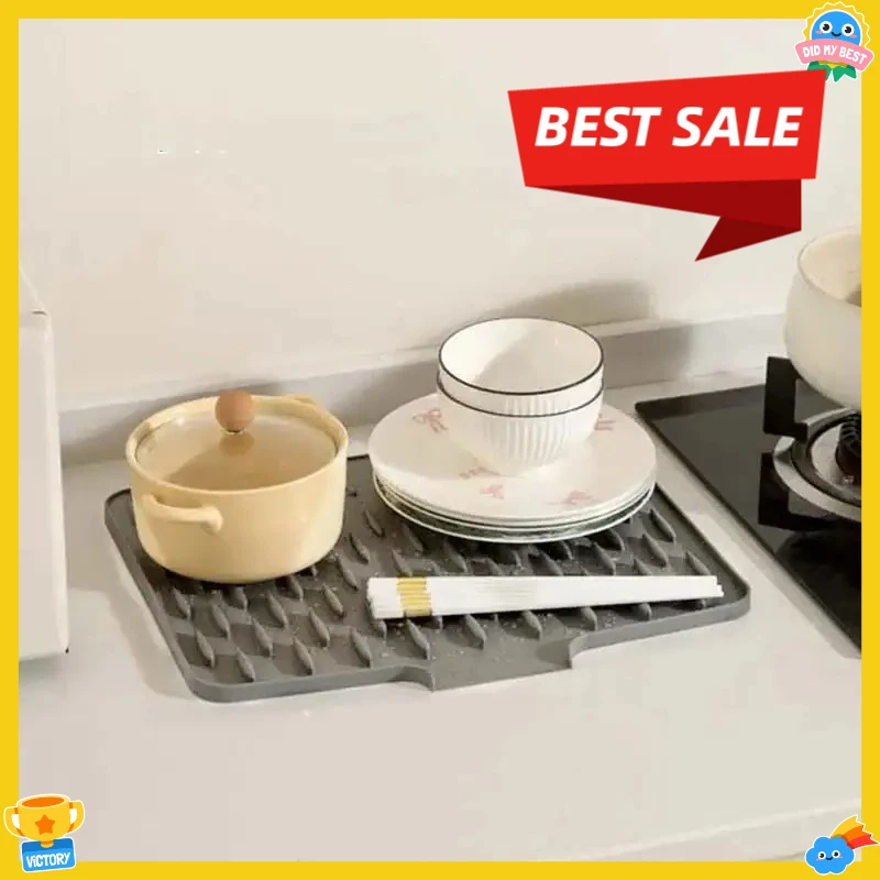 

1 Piece LDQ Non-slip Silicone Kitchen Sink and Countertop Drain Mat - Heat Resistant (up To 250 ° C), Built-in Drain Design,