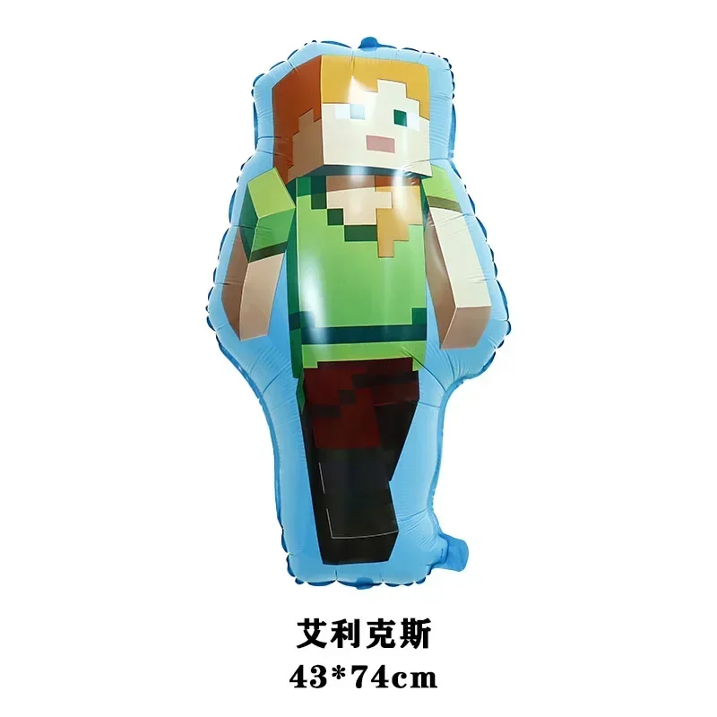 Cartoon Minecraft Ballon New My World Pixel Grün Nummer 0-9 Aluminiumfolie Luftballon Kindergeburtstag Party Dekoration