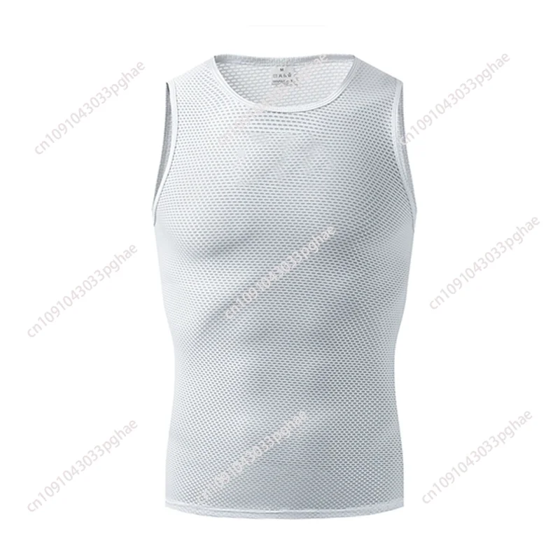 

Cycling Base Layer Seamless Fishnet Shirt Sweat Absorb Cycling Underwear Breathable Sleeveless Mesh Base Layer Men Women