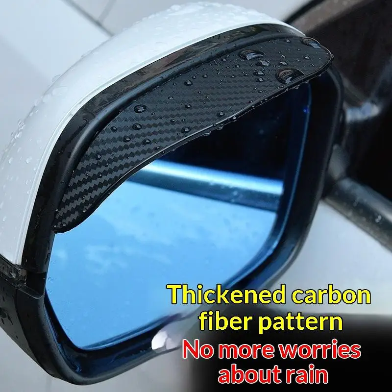 1/2Pairs Car Rearview Mirror Rain Eyebrow Carbon Fiber Rain Shield Sun Shade Clear Vision Protector For Auto Mirror Accessories
