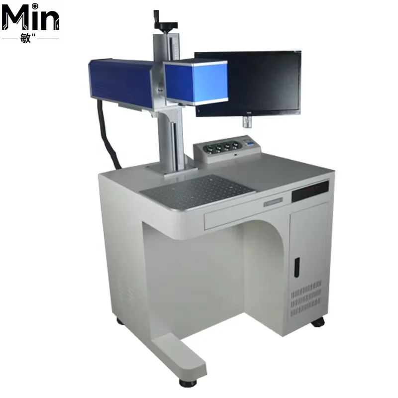 20W 30W 50W Desktop Portable Enclosed Handheld 3D Fiber Marking Machine for Metal Lab Processing