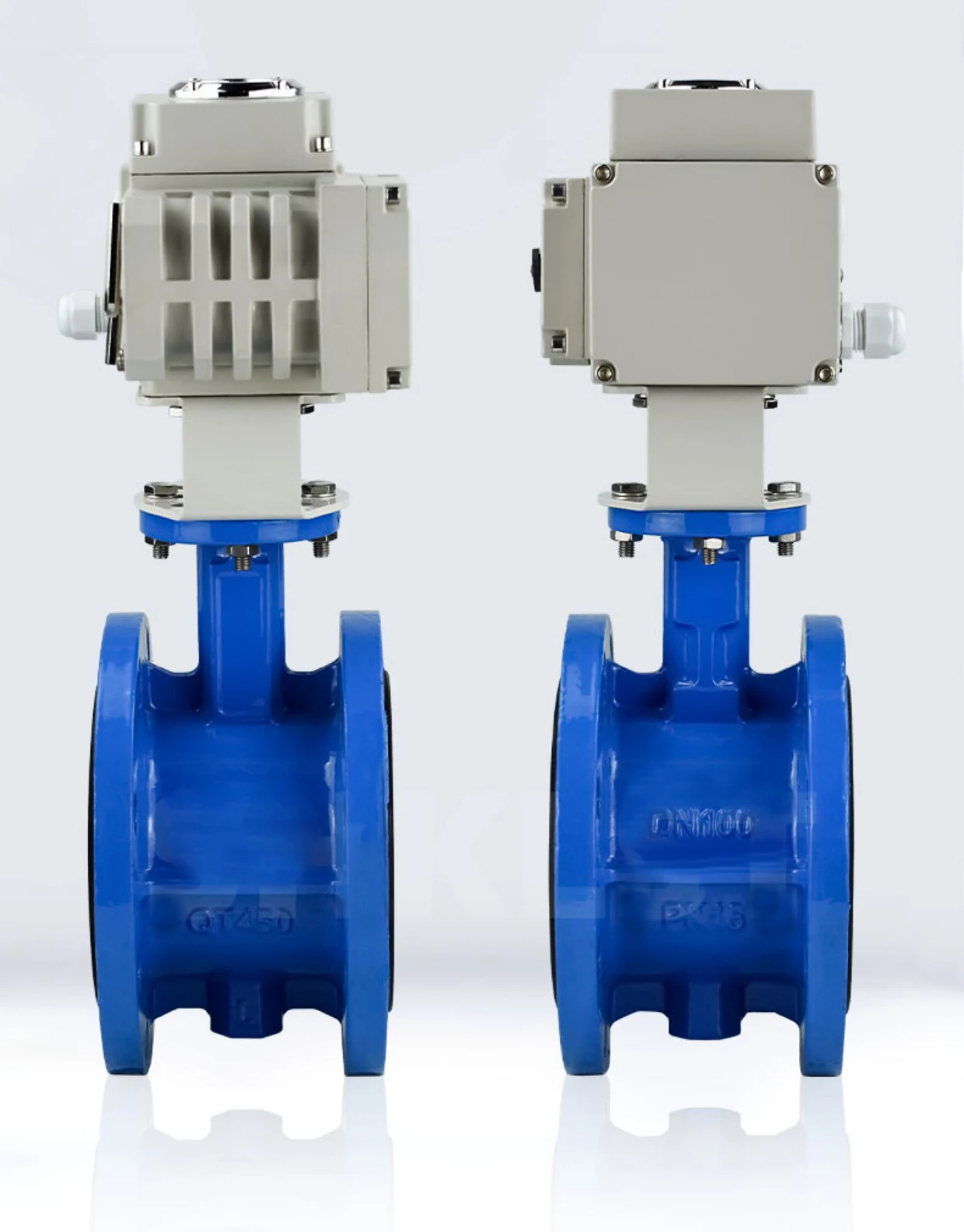 Pn16 Dn150 Wcb Single Double Flange Motorized Soft Sealing Electric Actuator Butterfly Valve