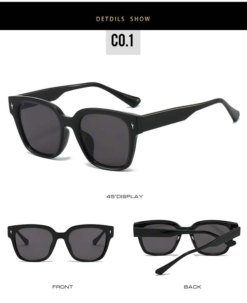 2025 qualität Metall Kern Quadrat Sonnenbrille Frauen Koreanische Marke Designer Tr90 Mode Unisex Männer Gläser – Detail 7