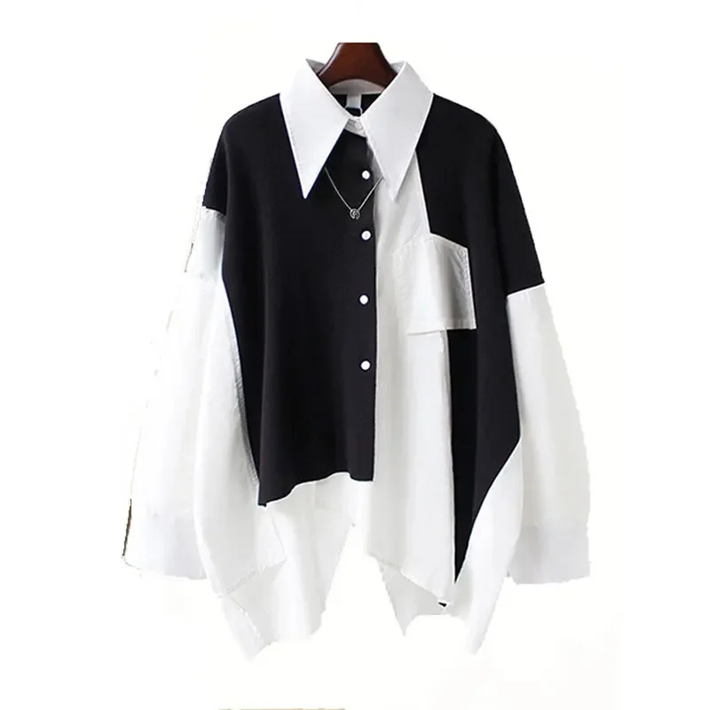 Women's Pant Sets Streetwear Outfits Loose Long Sleeve Shirt + Chain Cargo Pants 2 Piece Casual Couple Suit