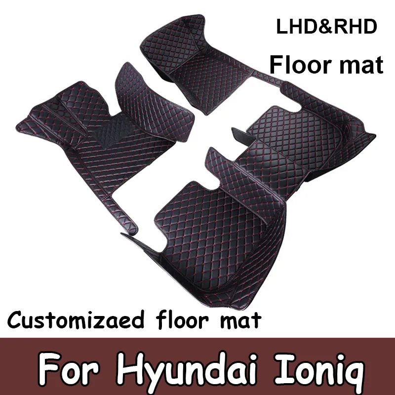 Non-hybrid Vehicle Car Trunk Mat For Hyundai Ioniq 2015~2019 Surrounded Trunk Mat Set Waterproof Protective Pads Car Accessories