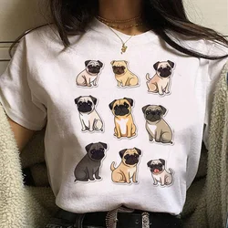 Pug Tee damskie koszulki z komiksami anime Y2K, kobiece designerskie ubrania