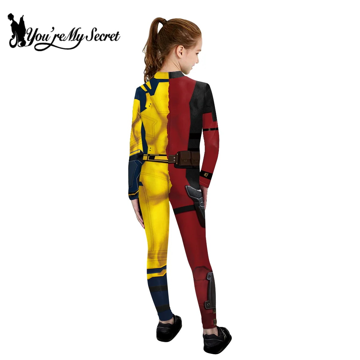 You're My Secret-disfraz de superhéroe Deadpool para adultos, mono de Cosplay con estampado Digital, vestido de Lobezno para niños