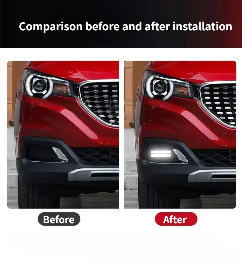 DRL For MG ZS 2017 2018 2019 2020 Car Led Daytime Running Lights Front Fog Lights Modified Driving Dynamic Turn Signal Lamp detail image 3