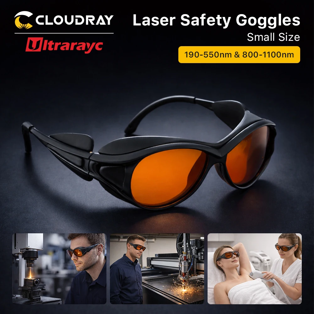 Ultrarayc UV & Green Laser Safety Goggles Small Size Type A 190-550nm & 800-1100nm Shield Protective Glasses Protection Eyewear