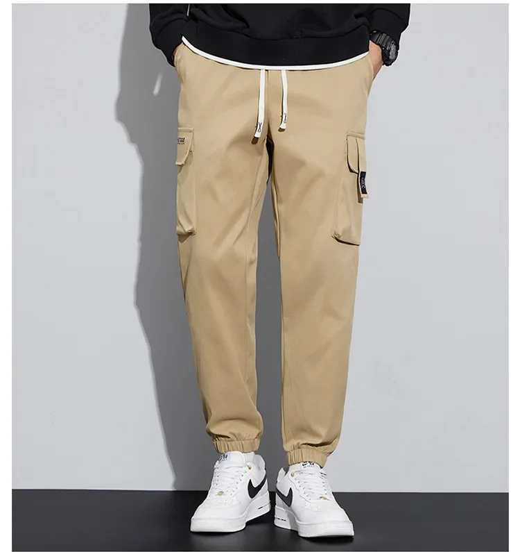 

Functional strapping work pants for men's spring loose straight casual trendy pants