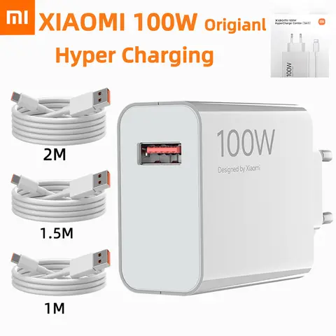 Original XIAOMI 100W Charger Official Hypercharge Cargador Cable Type C Xiaomi 17 Pro Max Poco F9 X8 Pro M8 F8 Ultra Redmi K100