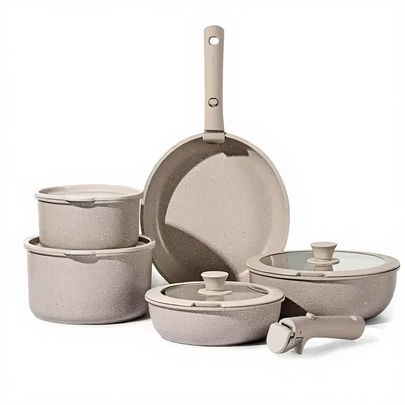 CAROTE 19-piece non-stick cooker set, removable handle, for induction cooker, for oven, for dishwasher, for gas/electric