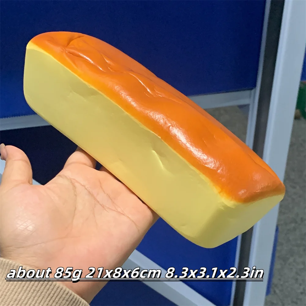 Palillos de queso crema medianos, naranja, 8,3 pulgadas, modelo de tostado grueso Rectangular, juguetes de imitación, juego de comida, regalo de rebote lento, exhibición de alegría de panadería