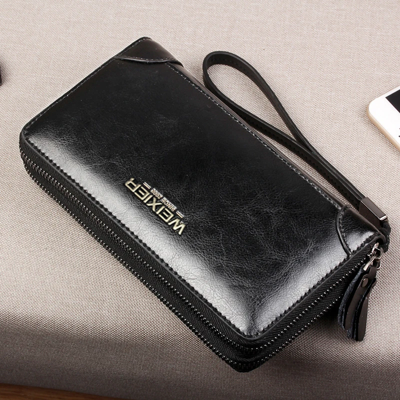 New Genuine Leather Men Clutch Bags Wallets Leather Men Bags Wallet Leather Long Wallet with Coin Pocket Men Purse Wallet Women