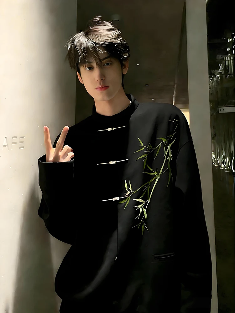 

New Chinese Sle Embroidered Suit Men's Wedding Adult Ceremony omsmen Formal Wear Clete Outfit Breathable Casual Spring