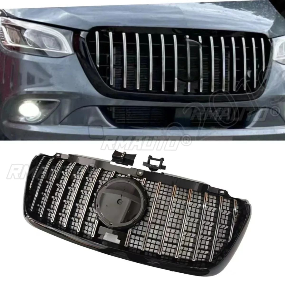 

For Benz Sprinter W907 GT Model Front Bumper Grill For Benz Sprinter W907 GT Model 2018-2024 Racing Grills Car Accessories