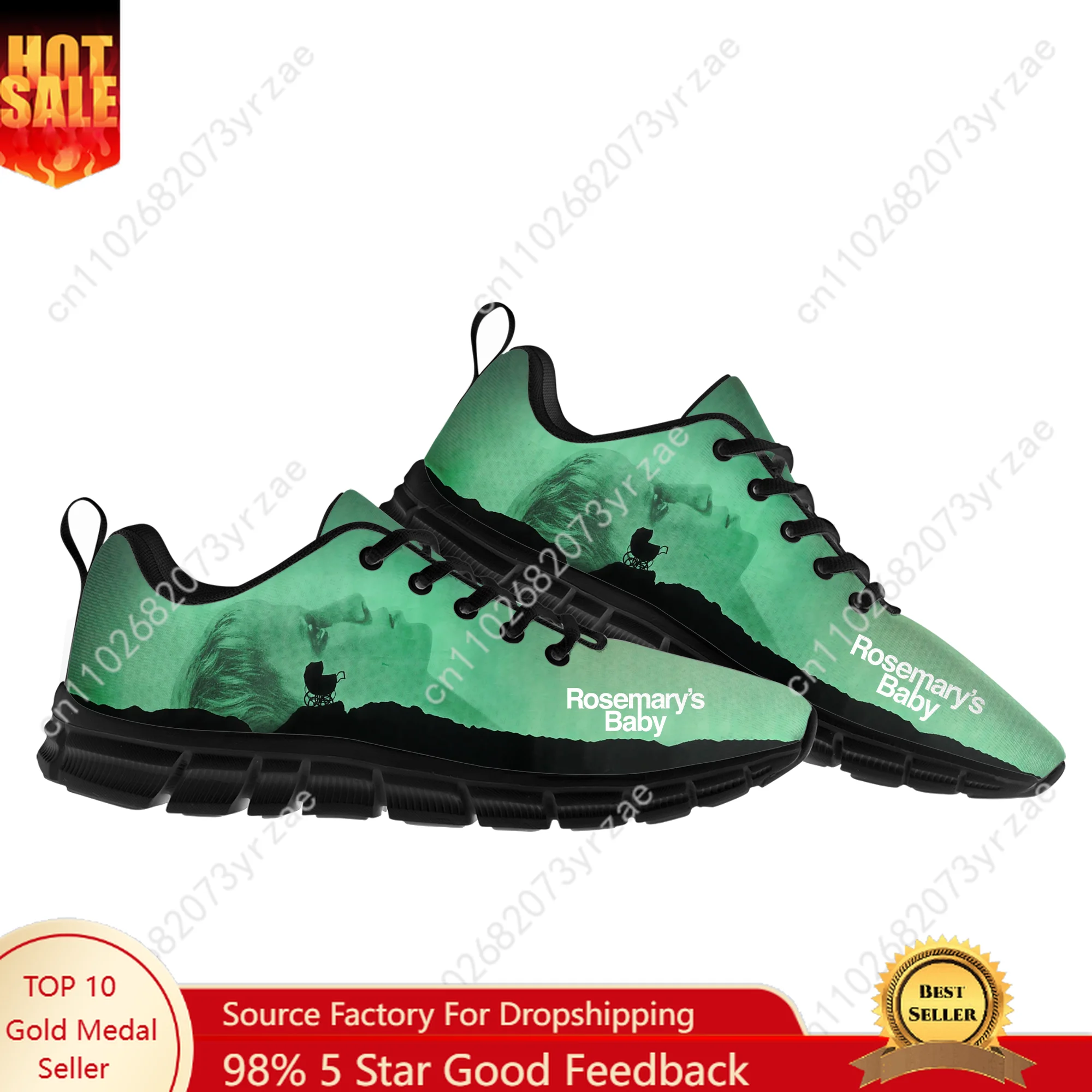 

Rosemary's Baby Lace Mesh Shoes Flat Sneaker Men Women Sports Shoe High Quality Personalized Fashion Sneakers Custom Made Footwe