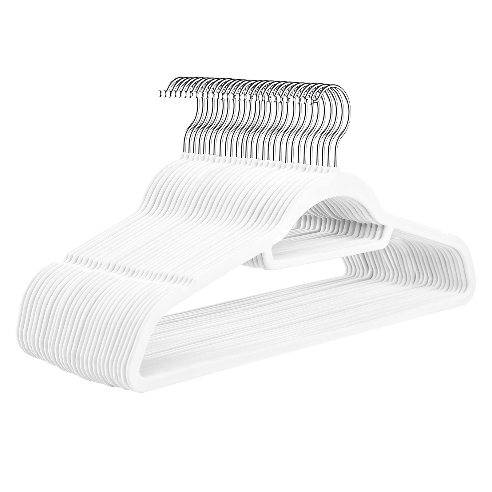 شماعات مخملية غير قابلة للانزلاق للملابس، شماعات موفرة للمساحة، خطاف دوار 360 درجة، منظمة متدفقة، 10 قطع/مجموعة