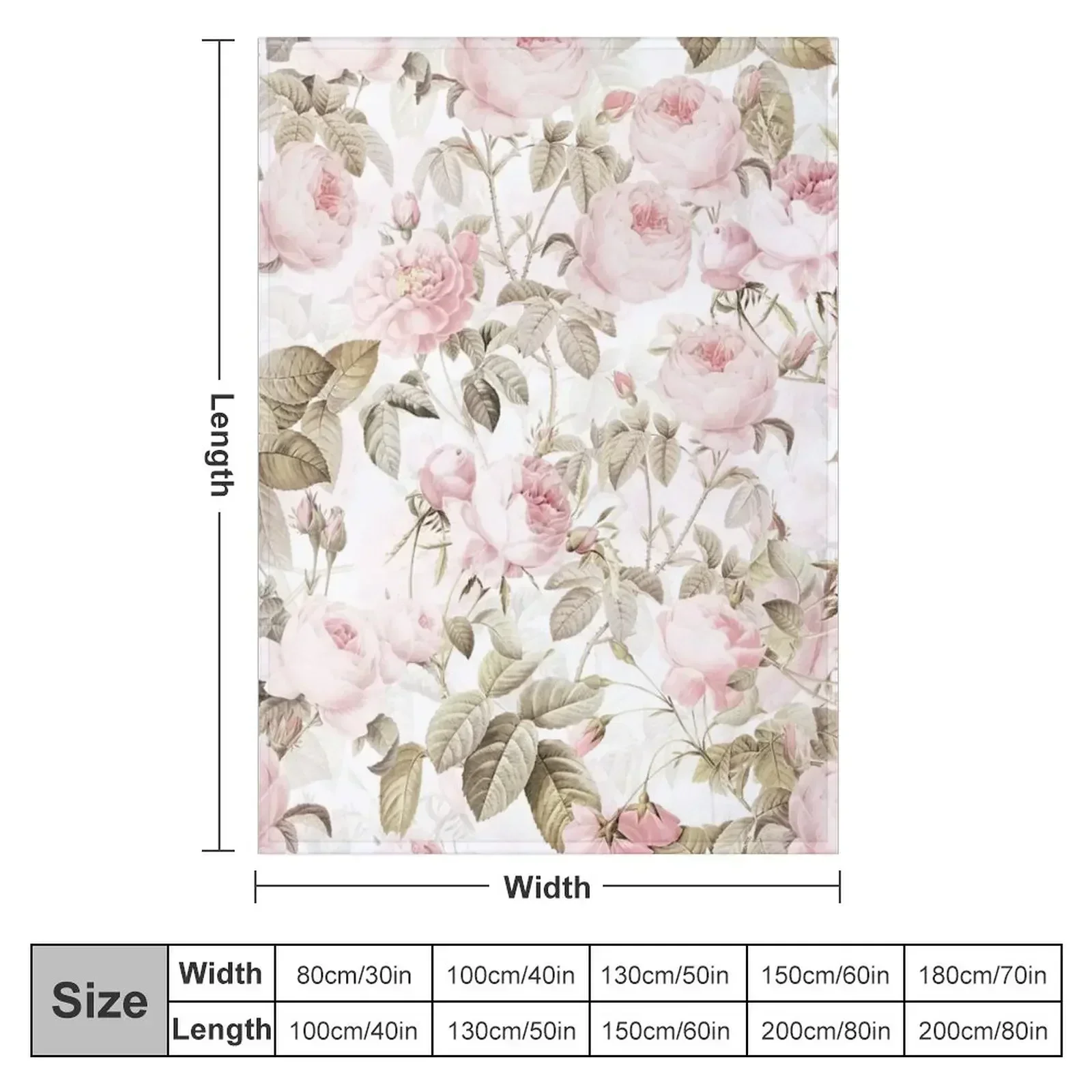 Sepia Old Vintage Roses on Pink Pattern Throw Blanket couch cozy soft plush fuzzy picnic outdoor blanket