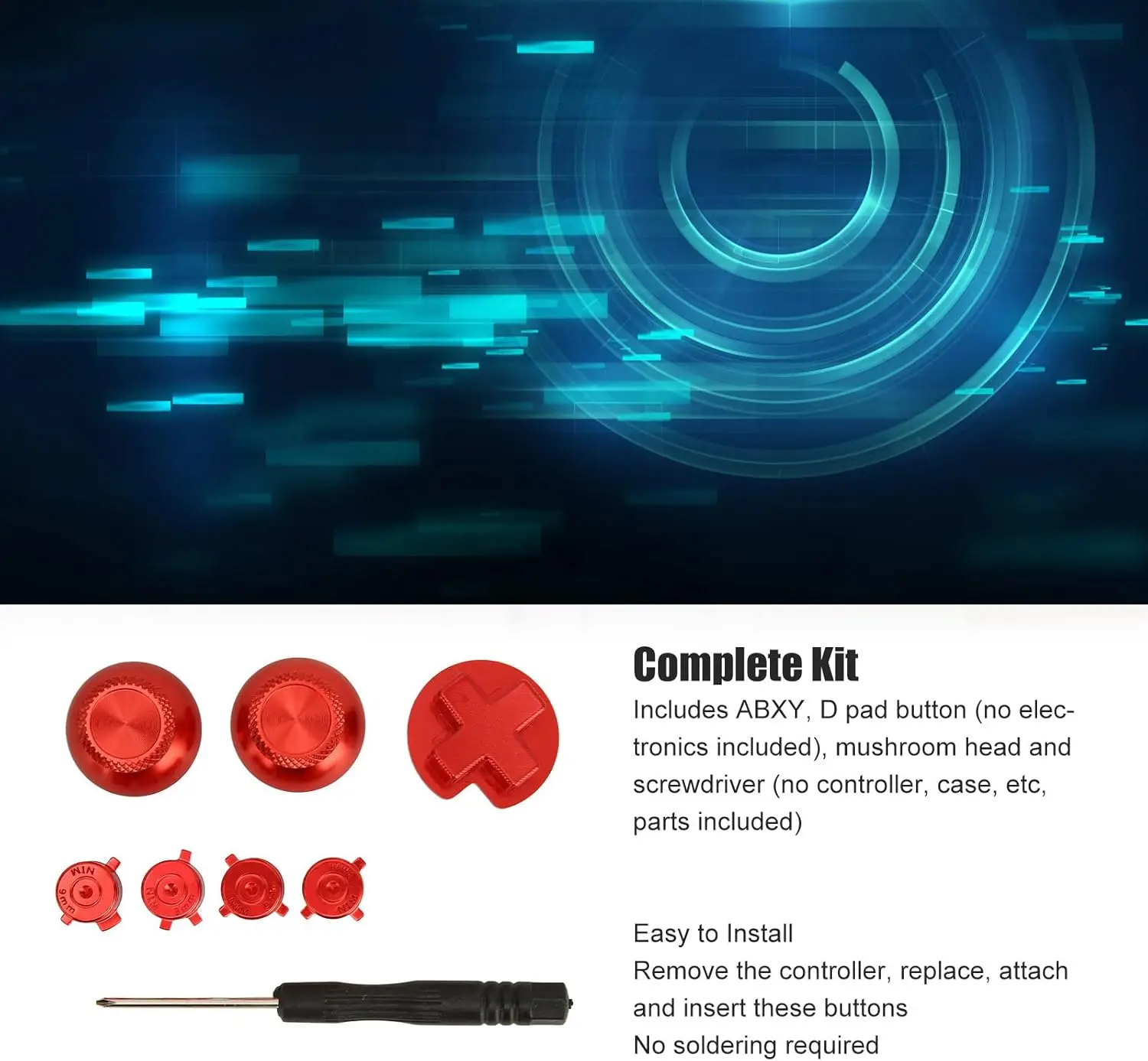 For Switch Pro Controller D Pad ABXY Aluminum Alloy Repair Buttons Replacement Buttons Easy to Install