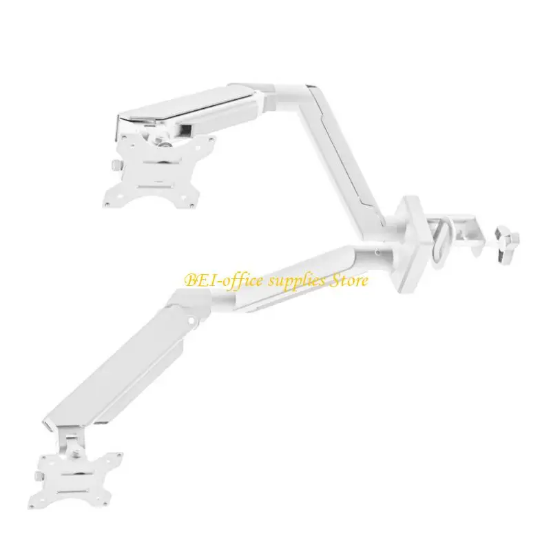 

A9LC Two Monitor Gas Spring Mount Adjustable Height Full Motion Rotation VESA For Saves Desk Space Office Home