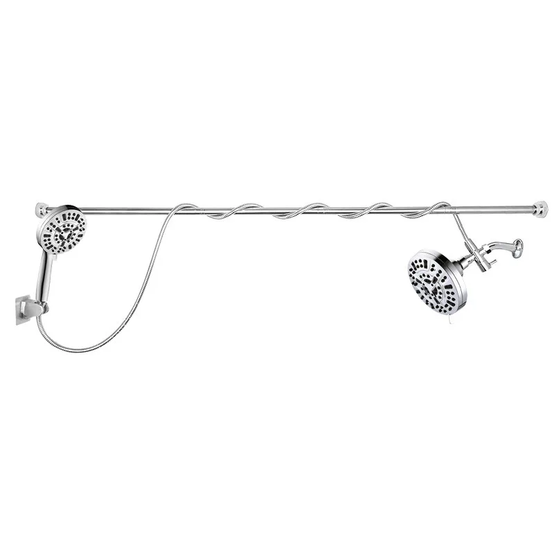 American concealed double shower head, adjustable height rod integrated shower set