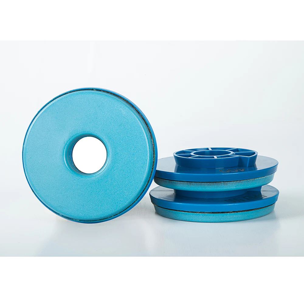 

4"100mm Diamond Polishing Pads With Snail Lock For Grinding Marble Granite Concrete Floor Table Panel Blue Edge Grinding Wheel