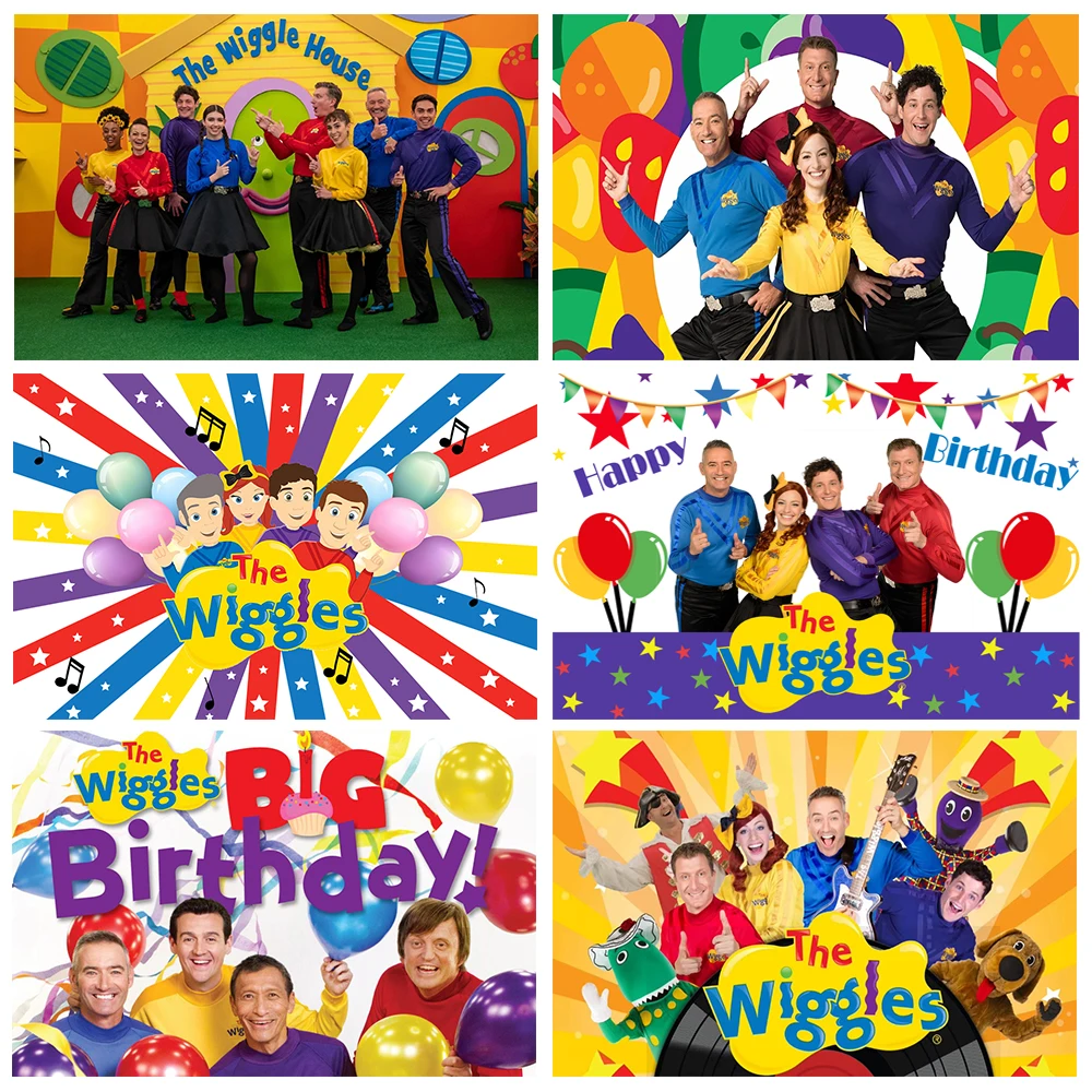 

The Wiggles Theme Backdrop Kids Birthday Party Decor Background Music Early Education Baby Shower Gifts Photozone Props Banner