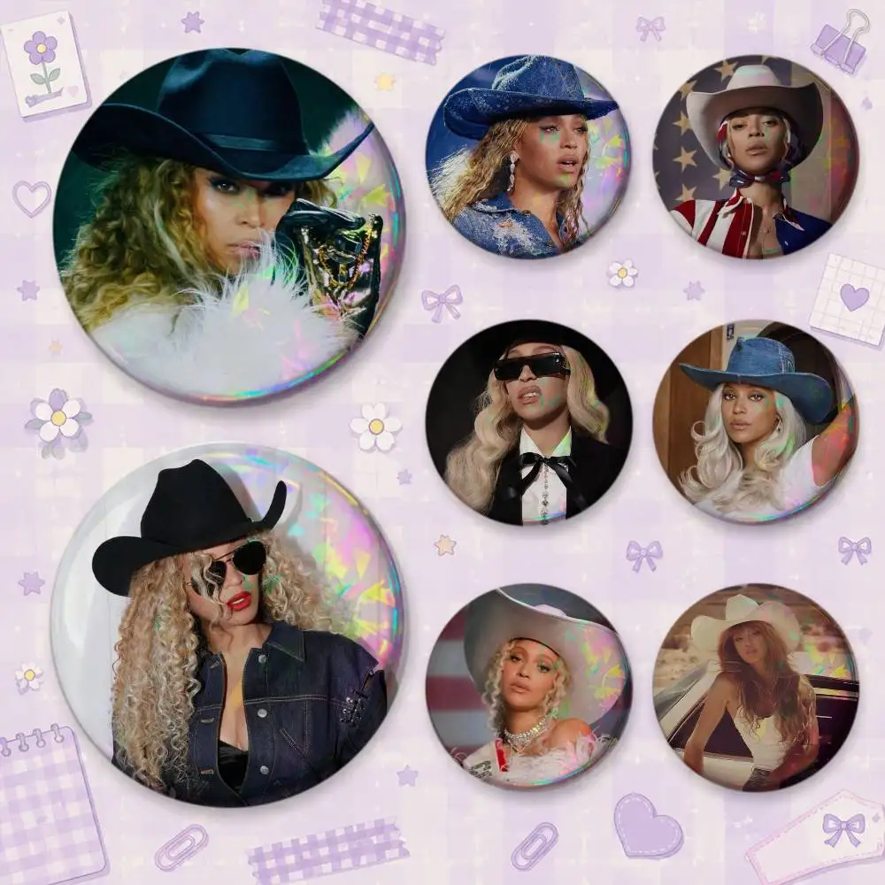 Singer B-Beyonce Carter Cowboy Brooches Cartoon Badge Pins Backpack Hat Accessories Friend Gift