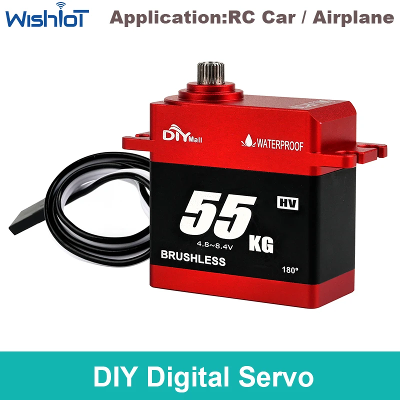 

Бесщеточный цифровой сервопривод 55 кг.см, сервопривод с металлической шестерней, высокий крутящий момент 180 ° 270 ° 360 ° Водонепроницаемый двигатель для радиоуправляемой машины 1/10 BLS-HV55MG