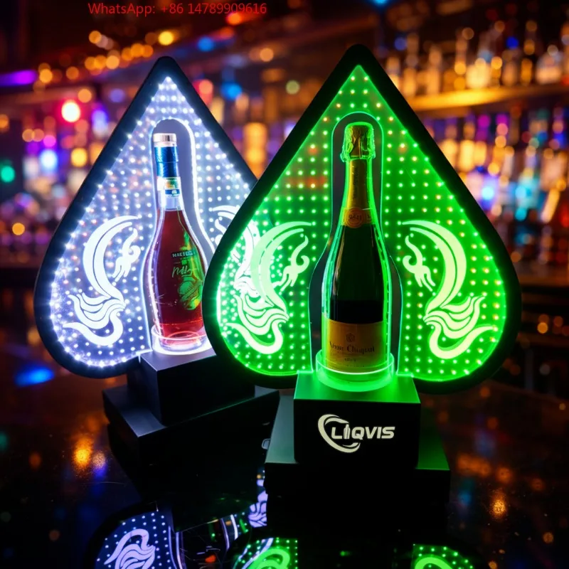 

Premium Custom LED Liquor Display StandLiqVis Remote Control Colorful Lighting Rechargeable Eco-Friendly Plastic Led Bottle Disp