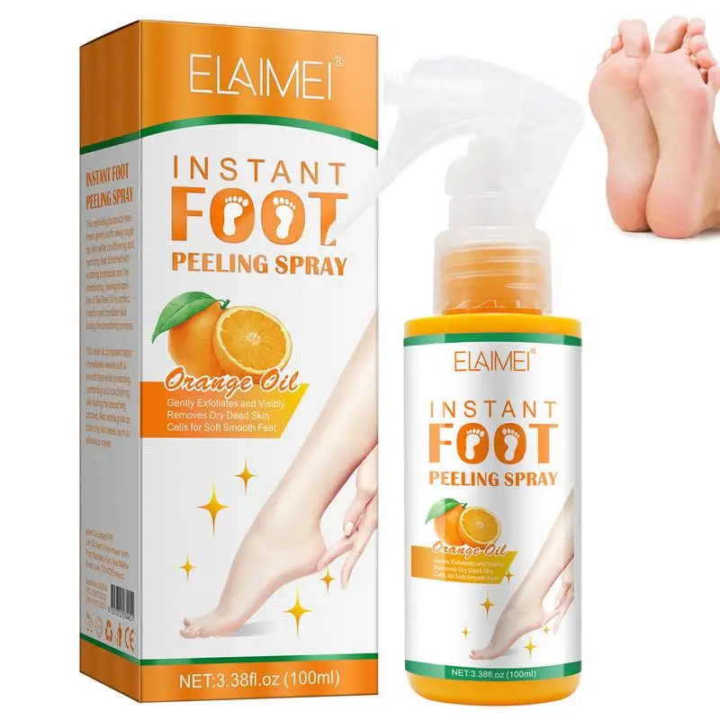 Natural Foot Peeling Oil Foot Peeling Spray With Natural Orange Essence 100ml Hydrating Nourishing Foot Peel Spray Effective