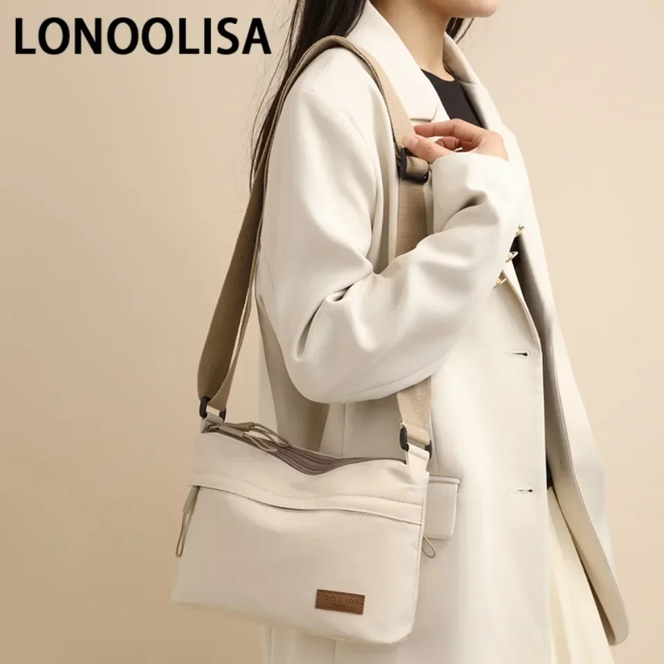 3 Main Pockets High capacity Shoulder Crossbody Bag for Women Multi-pocket Purse canvas Handbag Suitable for mothers shopping image 3