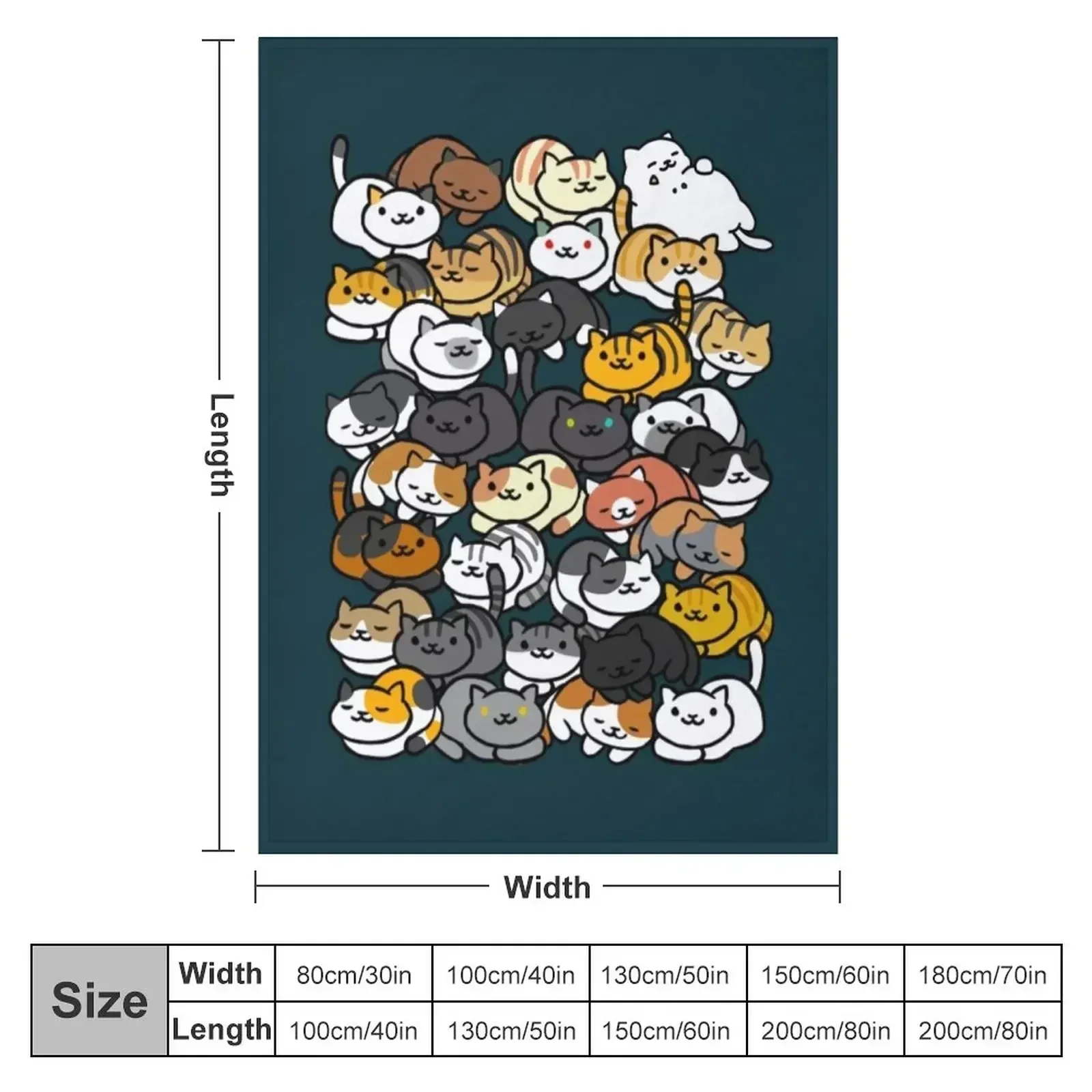 Neko Atsume Sleepy Kitties Throw Blanket couch cozy soft plush fuzzy picnic outdoor blanket