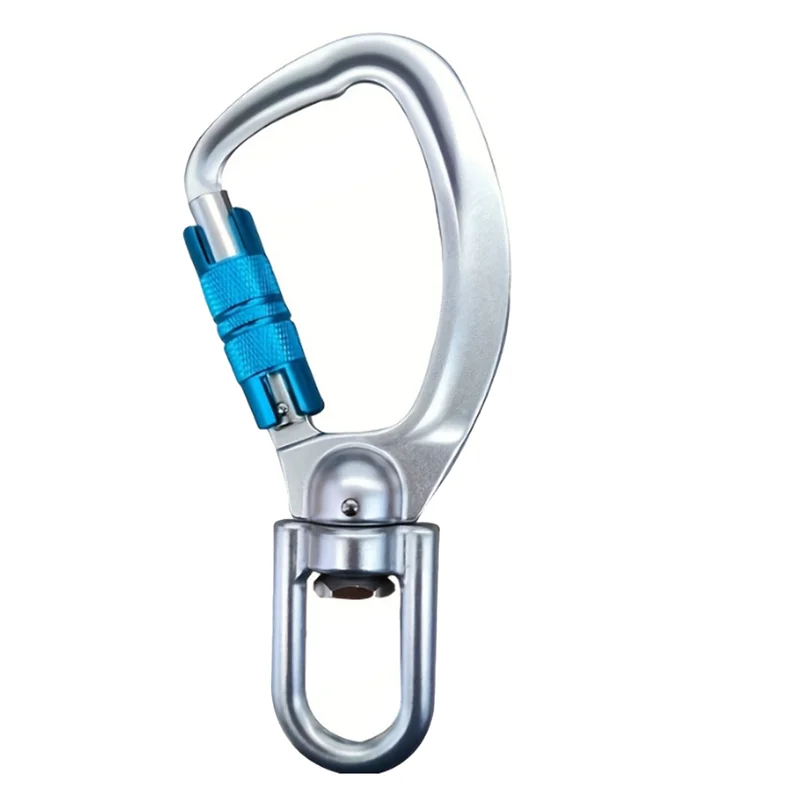 ABBK-คลิปคาราบิเนอร์แบบหมุนได้ 360 °   Carabiner แบบหมุนได้ Big Auto Locking Carabiner C-Ring อุปกรณ์ปีนเขา Survival Rescue