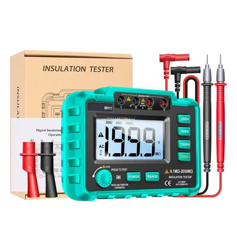 Professional Insulation Earth Resistance Tester Digital Ground Resistance Meter Ohm sVoltages Tester Megohmmeter Dropship