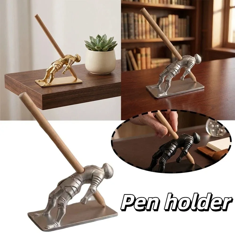Resin Figure Pen Holder Medieval Style 3D Printing Pencil Organizer Easy To Clean Decoration Stationery Stand Desktop Storage