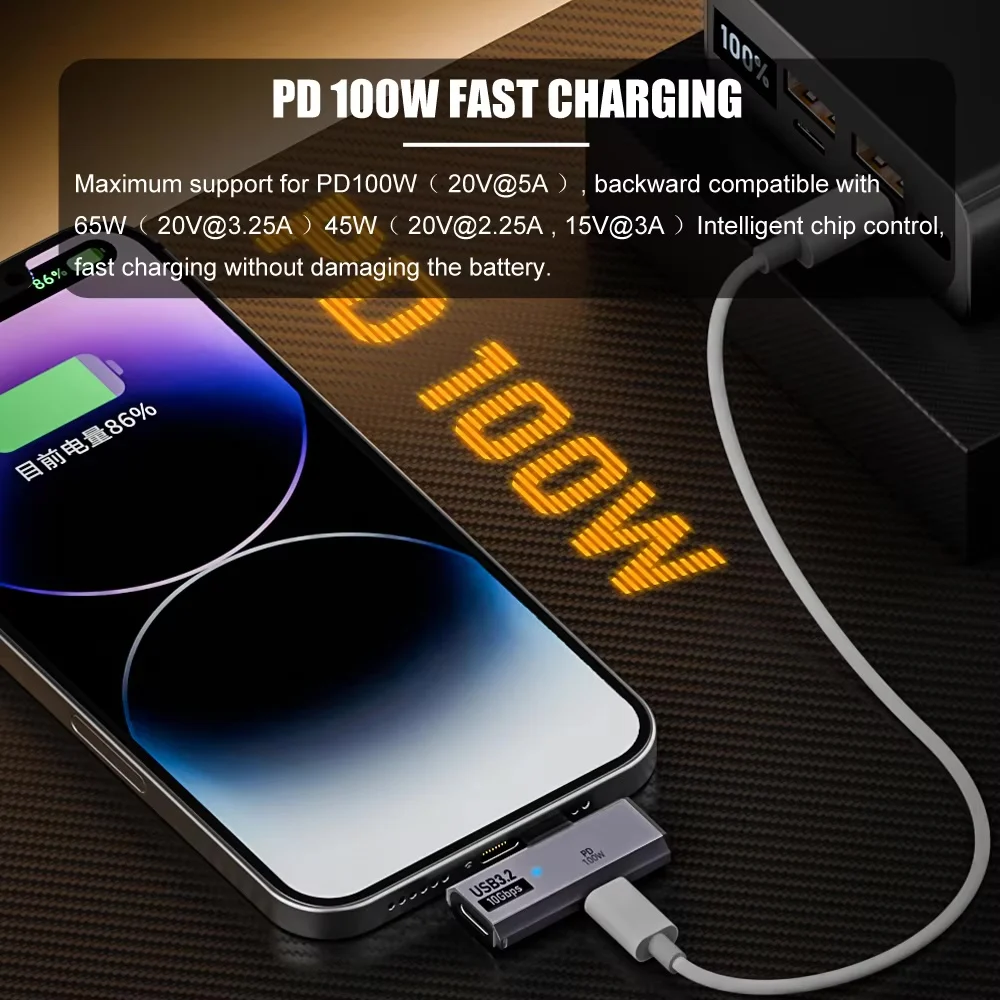 USB C 헤드폰 및 충전 어댑터 1입력 2출력 타입 C 오디오 어댑터 (PD100W 고속 충전 USB C 분배기 포함, 아이폰용)