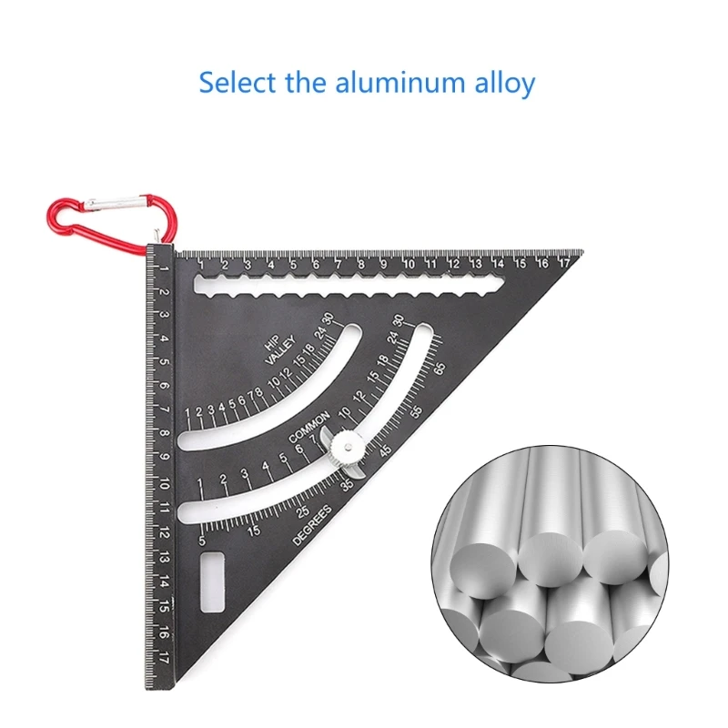 Carpenter Square Carpentry Framing Square with Hook Woodworking Tool Combination Square Adjustable Ruler