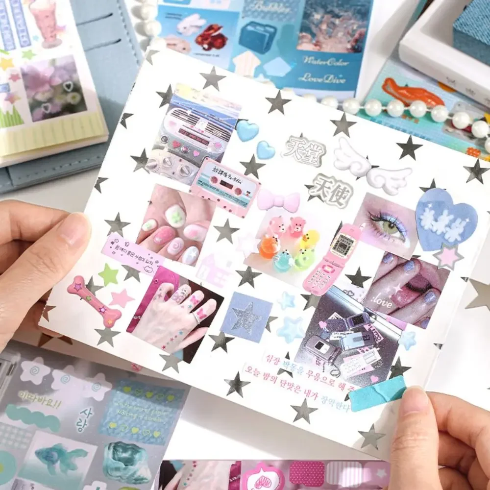 Creative 24 Sheets Die Cut Stickers Book Aesthetics Decorative Cartoon Scrapbook Stickers Handmade DIY Notebook Sticker
