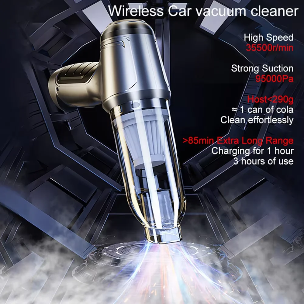 Wireless Car Vacuum Cleaner Suction & Blower Dual Use for Home and Car 95000PA High Power Powerful Protable Vacuum Cleaner