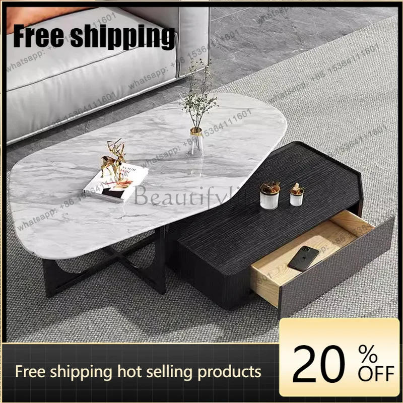 LD Luxury Coffee Table Modern Minimalist Living Room Round Coffee Table Set Creative Center Home Furniture Escritorios FYC