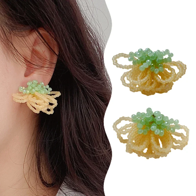 الصيف الملونة مهدب الزهور القرط مزاجه أنيقة شخصية مطرز وأقراط للنساء مجوهرات هدية #2