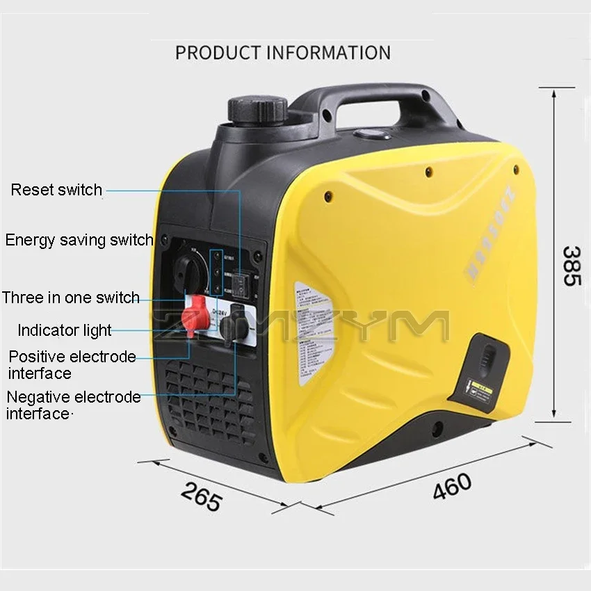 2500W Parking Air Conditioner Generator 24V Variable Frequency Intelligence Automatic Gasoline Generator Cargo Vehicle Silent