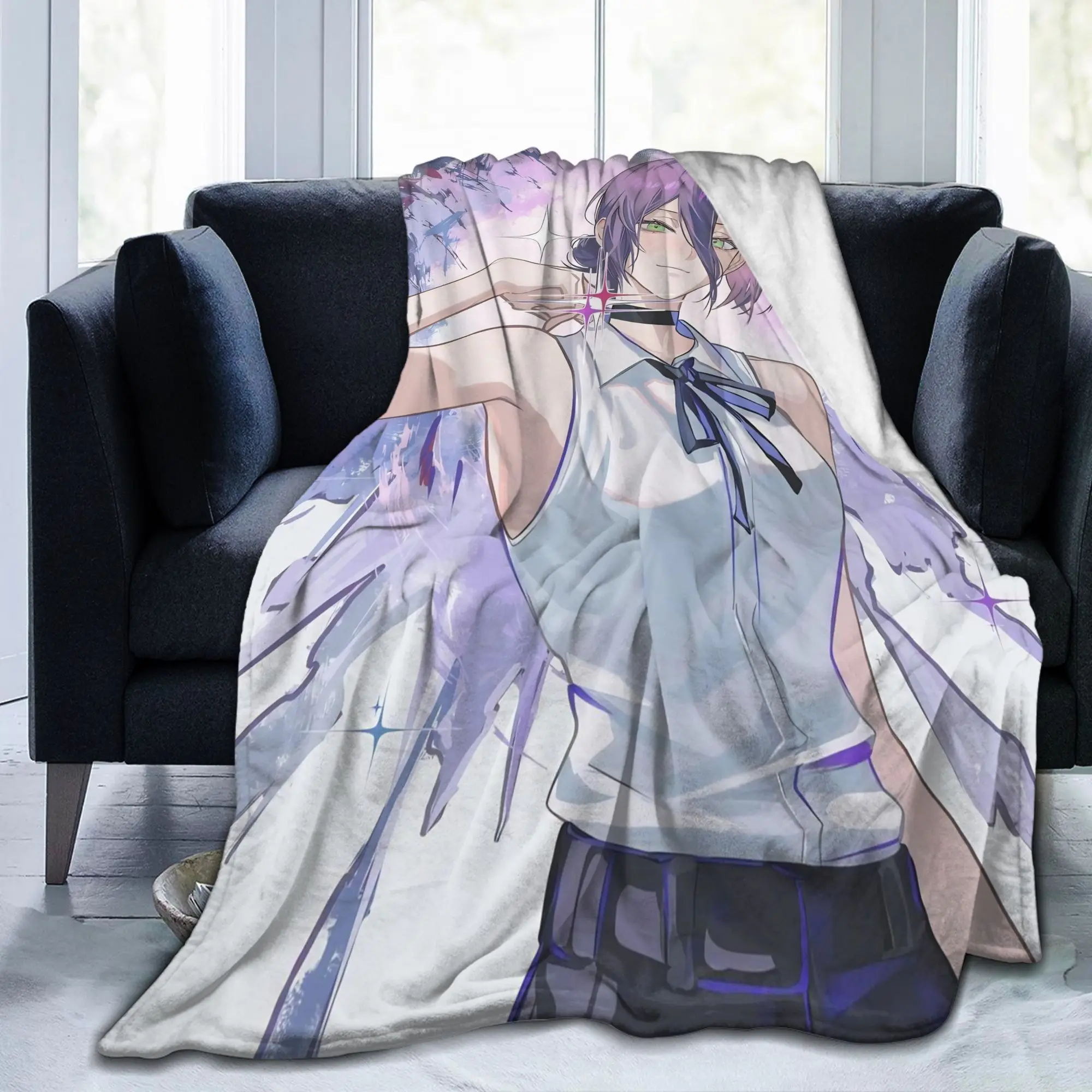 Reze Anime Girl Blankets C-Chainsaws Plush Vintage Warm Throw Blanket for Chair Covering Sofa Autumn/Winter