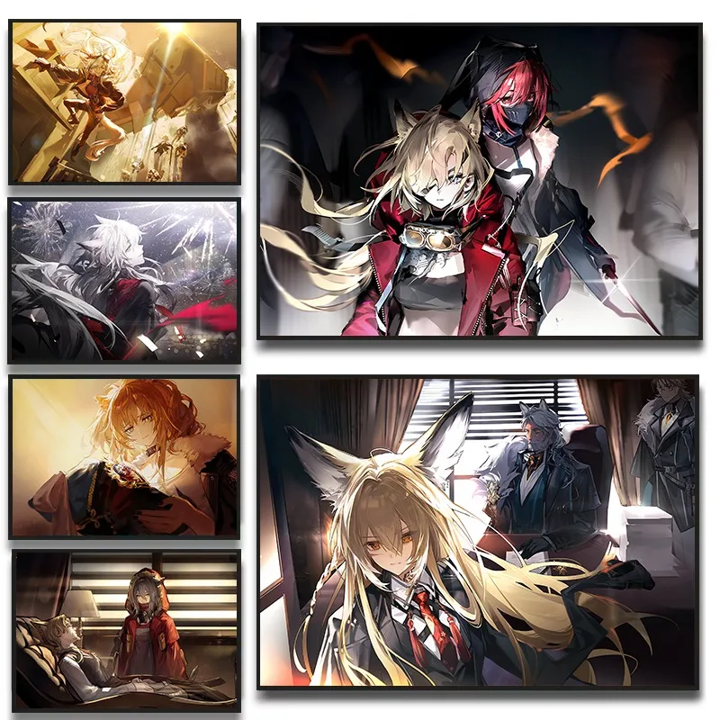 Arknights Anime Game Vina Victoria Vulpisfoglia Crownslayer Poster Tower Defense Strategy Canvas Painting Wall Art Home Decor