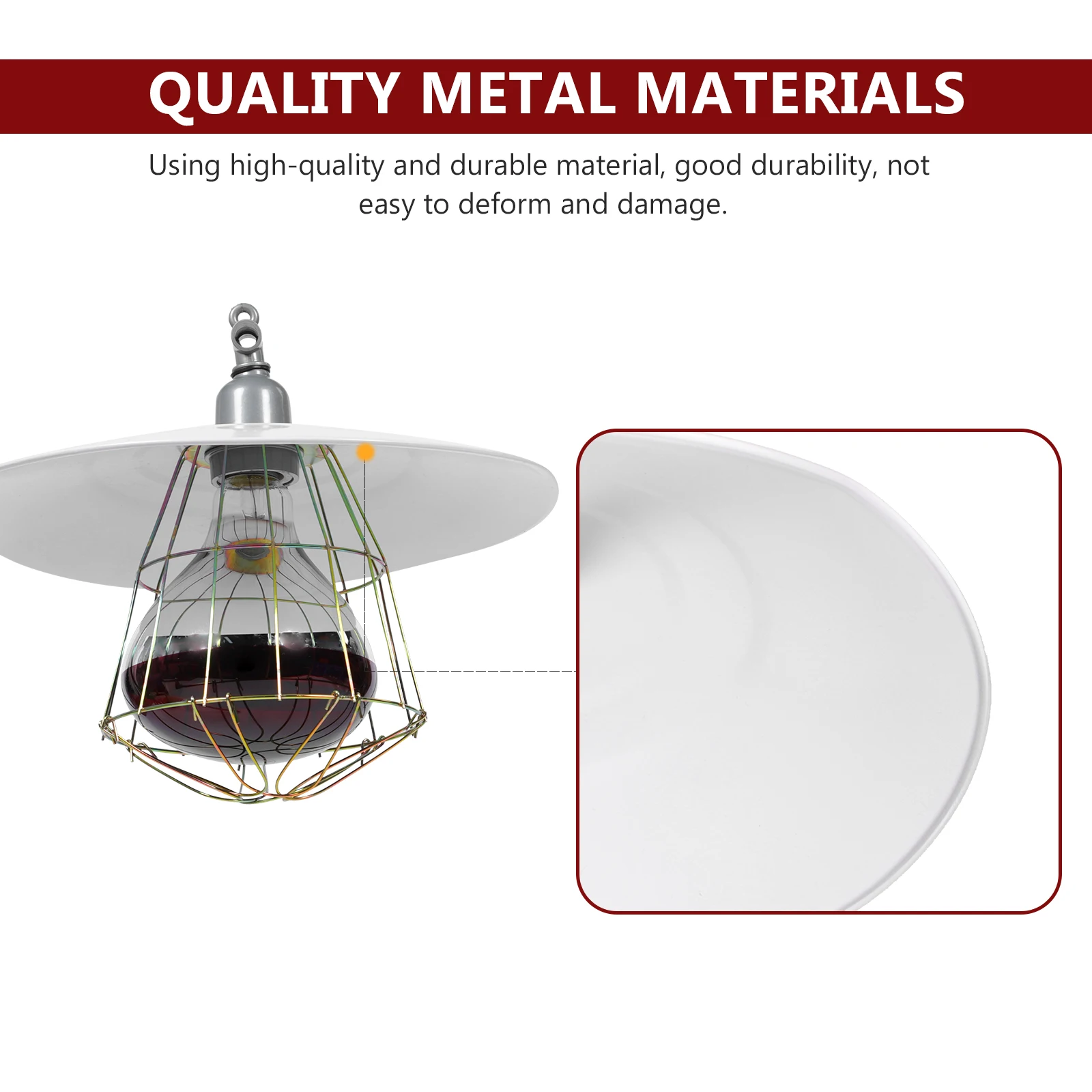 

1pc Heat Lamp Set 250W Red Ceramic Socket Durable Metal Guard Anti-Scald for Chicken Puppy Livestock Warming Pet Heating Tool