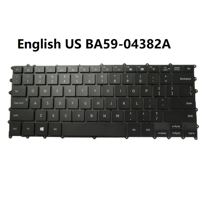 English US Black Laptop Keyboard For Samsung NP930MBE 930MBE BA59-04382A With Backlit New