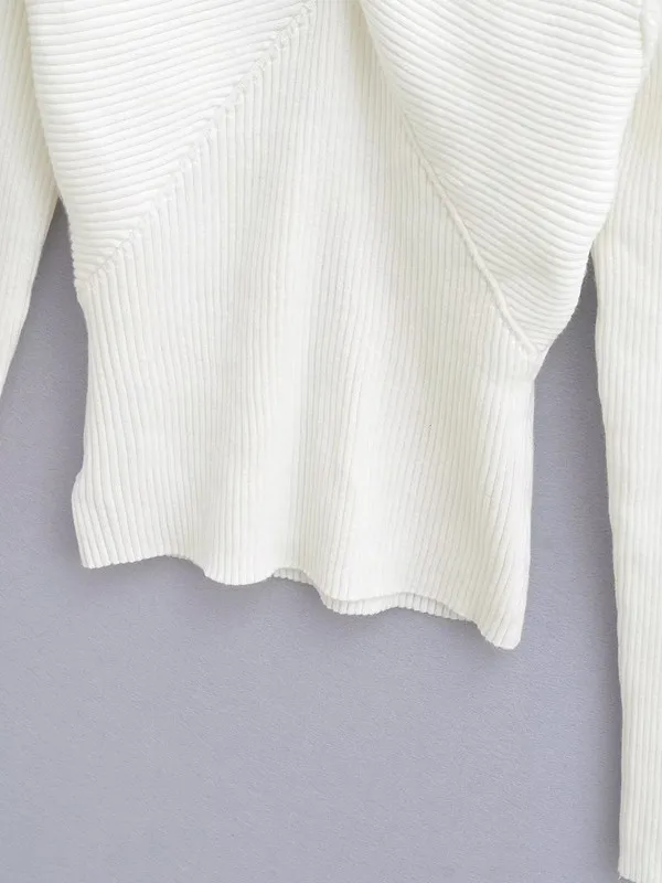 ファッショナブルな女性のニット V ネック ツイスト タイト ベーシック ウィンター セーター 多用途 スタイリッシュ 通勤スタイル 長袖 レギュラーフィット